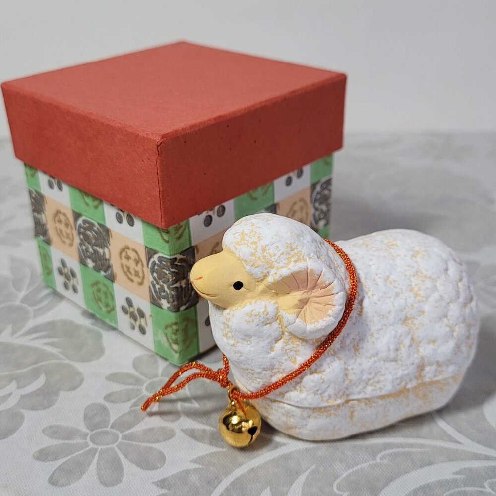 Vintage NEW Japanese Incense Box 香合 Kogo Year of Sheep NIB